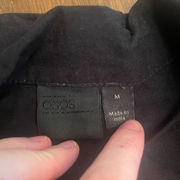 ASOS - sheer and satin two toned/textured button up shirt - Picture 2 of 2